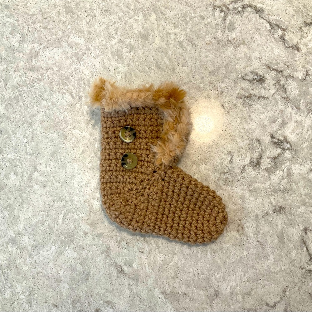 Crocheted Winter Boot Gift Card Holder